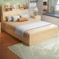 Modern Bed Frame  Solid Wood Headboard Standard Bed with Storage