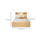 Modern Bed Frame  Solid Wood Headboard Standard Bed with Storage