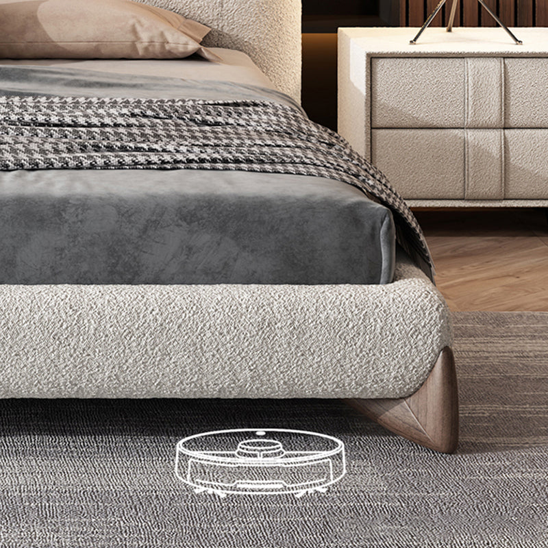 Contemporary Standard Bed with Rectangle Upholstered Headboard in White Clearhalo 'Bedroom Furniture' 'Beds' 'furn' 'furn_beds' 'Furniture' 6672718