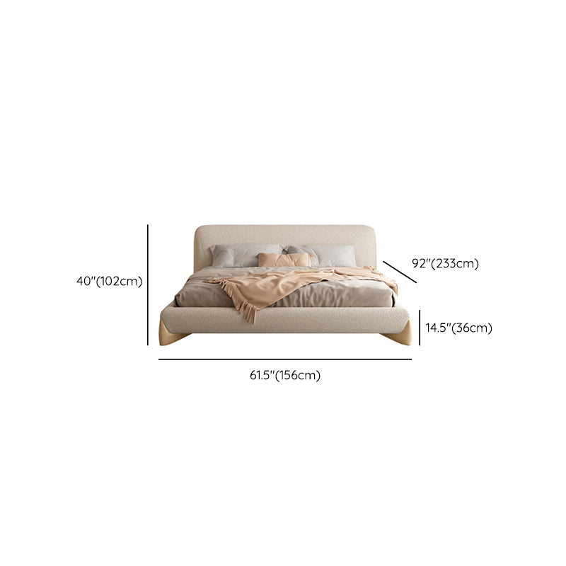 Contemporary Standard Bed with Rectangle Upholstered Headboard in White Clearhalo 'Bedroom Furniture' 'Beds' 'furn' 'furn_beds' 'Furniture' 6672724