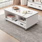 Artificial Wood Coffee or End Table Rectangular Coffee Table with Storage 39.5"L x 19.5"W x 18"H White Cabinet Not Included Clearhalo 'Coffee & Accent Tables' 'Coffee Tables' 'coffee_tables' 'furn' 'furn_coffee_tables' 'Furniture' 'Living Room Furniture' 6672950