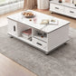 Artificial Wood Coffee or End Table Rectangular Coffee Table with Storage 39.5"L x 19.5"W x 18"H White Cabinet Included Clearhalo 'Coffee & Accent Tables' 'Coffee Tables' 'coffee_tables' 'furn' 'furn_coffee_tables' 'Furniture' 'Living Room Furniture' 6672953