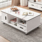 Artificial Wood Coffee or End Table Rectangular Coffee Table with Storage 47"L x 24"W x 18"H White Cabinet Included Clearhalo 'Coffee & Accent Tables' 'Coffee Tables' 'coffee_tables' 'furn' 'furn_coffee_tables' 'Furniture' 'Living Room Furniture' 6672955
