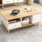 Artificial Wood Coffee or End Table Rectangular Coffee Table with Storage 47"L x 24"W x 18"H Light Wood Cabinet Included Clearhalo 'Coffee & Accent Tables' 'Coffee Tables' 'coffee_tables' 'furn' 'furn_coffee_tables' 'Furniture' 'Living Room Furniture' 6672969