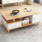 Artificial Wood Coffee or End Table Rectangular Coffee Table with Storage 47"L x 24"W x 18"H Beige Cabinet Included Clearhalo 'Coffee & Accent Tables' 'Coffee Tables' 'coffee_tables' 'furn' 'furn_coffee_tables' 'Furniture' 'Living Room Furniture' 6672972