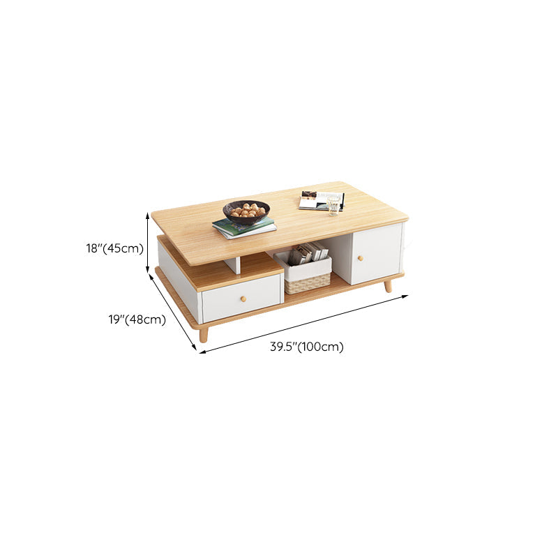 Artificial Wood Coffee or End Table Rectangular Coffee Table with Storage Clearhalo 'Coffee & Accent Tables' 'Coffee Tables' 'coffee_tables' 'furn' 'furn_coffee_tables' 'Furniture' 'Living Room Furniture' 6672975