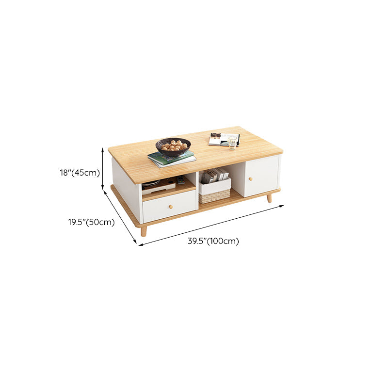 Artificial Wood Coffee or End Table Rectangular Coffee Table with Storage Clearhalo 'Coffee & Accent Tables' 'Coffee Tables' 'coffee_tables' 'furn' 'furn_coffee_tables' 'Furniture' 'Living Room Furniture' 6672976