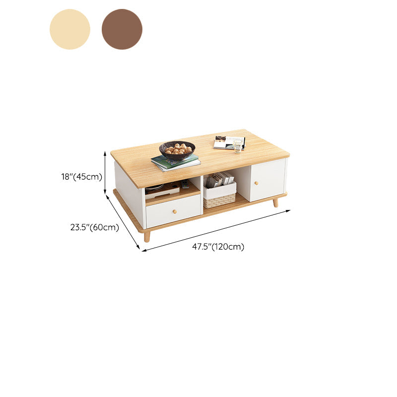 Artificial Wood Coffee or End Table Rectangular Coffee Table with Storage Clearhalo 'Coffee & Accent Tables' 'Coffee Tables' 'coffee_tables' 'furn' 'furn_coffee_tables' 'Furniture' 'Living Room Furniture' 6672977