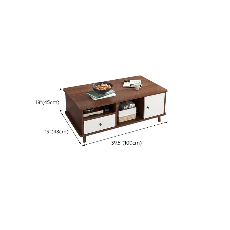 Artificial Wood Coffee or End Table Rectangular Coffee Table with Storage Clearhalo 'Coffee & Accent Tables' 'Coffee Tables' 'coffee_tables' 'furn' 'furn_coffee_tables' 'Furniture' 'Living Room Furniture' 6672978