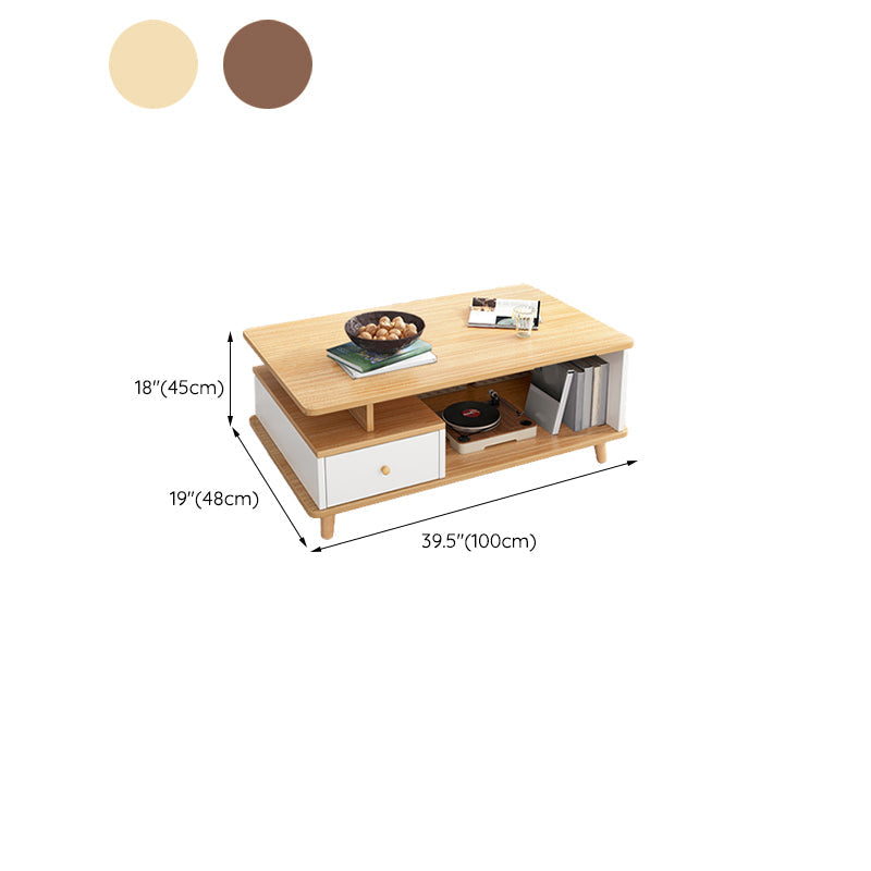 Artificial Wood Coffee or End Table Rectangular Coffee Table with Storage Clearhalo 'Coffee & Accent Tables' 'Coffee Tables' 'coffee_tables' 'furn' 'furn_coffee_tables' 'Furniture' 'Living Room Furniture' 6672983