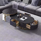 No Distressing Glam Side Table Living Room End Table with 3 Drawers