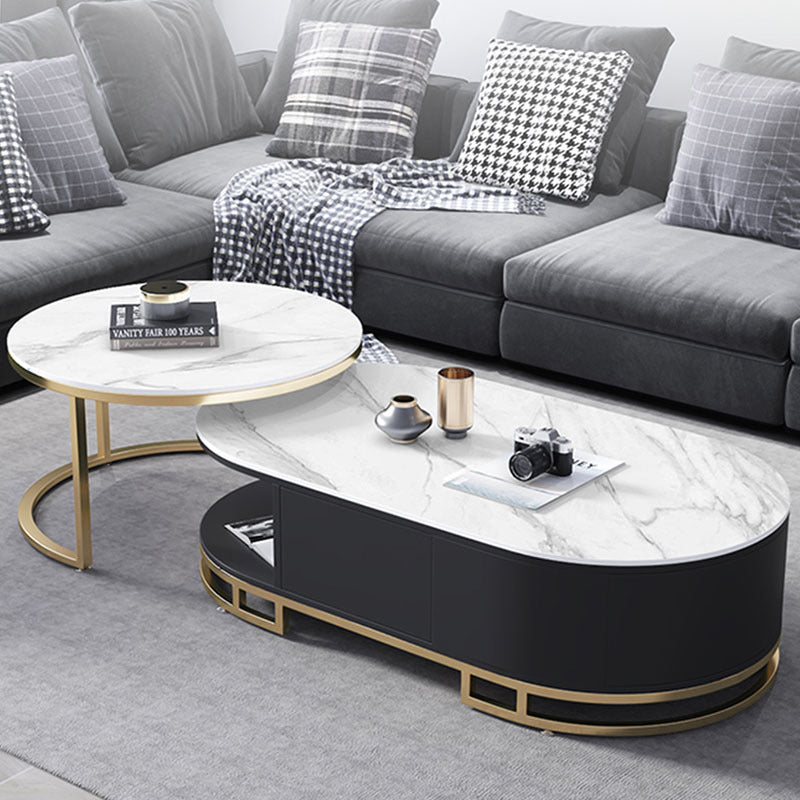 No Distressing Glam Side Table Living Room End Table with 3 Drawers