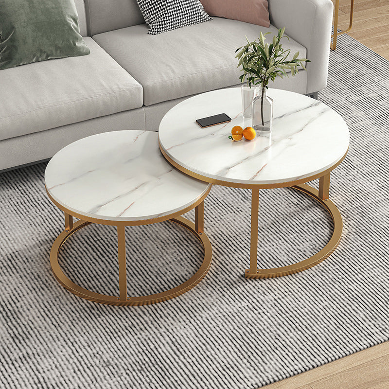 Round Coffee Or End Table Glam Drum Coffee Table in Black and White Clearhalo 'Coffee & Accent Tables' 'Coffee Tables' 'coffee_tables' 'furn' 'furn_coffee_tables' 'Furniture' 'Living Room Furniture' 6673038