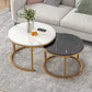 Round Coffee Or End Table Glam Drum Coffee Table in Black and White Clearhalo 'Coffee & Accent Tables' 'Coffee Tables' 'coffee_tables' 'furn' 'furn_coffee_tables' 'Furniture' 'Living Room Furniture' 6673045