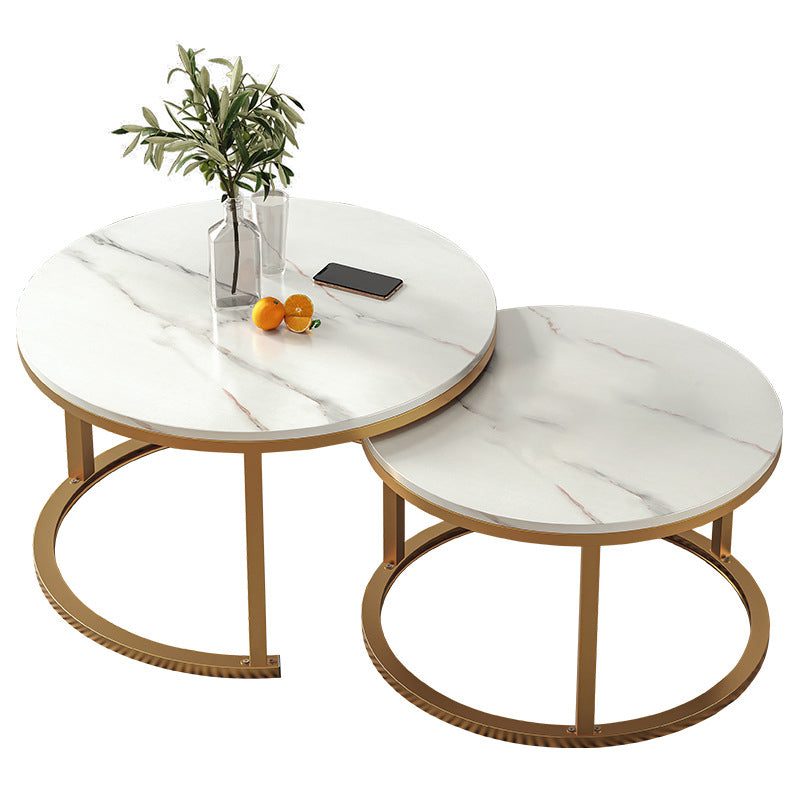 Round Coffee Or End Table Glam Drum Coffee Table in Black and White Clearhalo 'Coffee & Accent Tables' 'Coffee Tables' 'coffee_tables' 'furn' 'furn_coffee_tables' 'Furniture' 'Living Room Furniture' 6673046