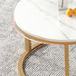 Round Coffee Or End Table Glam Drum Coffee Table in Black and White Clearhalo 'Coffee & Accent Tables' 'Coffee Tables' 'coffee_tables' 'furn' 'furn_coffee_tables' 'Furniture' 'Living Room Furniture' 6673050