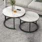 Round Coffee Or End Table Glam Drum Coffee Table in Black and White 27.5"L x 27.5"W x 18"H + 20"L x 20"W x 15"H Black White Clearhalo 'Coffee & Accent Tables' 'Coffee Tables' 'coffee_tables' 'furn' 'furn_coffee_tables' 'Furniture' 'Living Room Furniture' 6673051