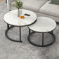 Round Coffee Or End Table Glam Drum Coffee Table in Black and White 31.5"L x 31.5"W x 18"H + 24"L x 24"W x 15"H Black White Clearhalo 'Coffee & Accent Tables' 'Coffee Tables' 'coffee_tables' 'furn' 'furn_coffee_tables' 'Furniture' 'Living Room Furniture' 6673053