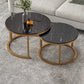 Round Coffee Or End Table Glam Drum Coffee Table in Black and White 27.5"L x 27.5"W x 18"H + 20"L x 20"W x 15"H Gold Black Clearhalo 'Coffee & Accent Tables' 'Coffee Tables' 'coffee_tables' 'furn' 'furn_coffee_tables' 'Furniture' 'Living Room Furniture' 6673054
