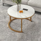 Round Coffee Or End Table Glam Drum Coffee Table in Black and White 28"L x 28"W x 18"H Gold White Clearhalo 'Coffee & Accent Tables' 'Coffee Tables' 'coffee_tables' 'furn' 'furn_coffee_tables' 'Furniture' 'Living Room Furniture' 6673062