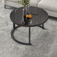 Round Coffee Or End Table Glam Drum Coffee Table in Black and White 31.5"L x 31.5"W x 17.7"H Black Black Clearhalo 'Coffee & Accent Tables' 'Coffee Tables' 'coffee_tables' 'furn' 'furn_coffee_tables' 'Furniture' 'Living Room Furniture' 6673065