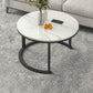 Round Coffee Or End Table Glam Drum Coffee Table in Black and White 28"L x 28"W x 18"H Black White Clearhalo 'Coffee & Accent Tables' 'Coffee Tables' 'coffee_tables' 'furn' 'furn_coffee_tables' 'Furniture' 'Living Room Furniture' 6673066