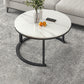 Round Coffee Or End Table Glam Drum Coffee Table in Black and White 31.5"L x 31.5"W x 17.7"H Black White Clearhalo 'Coffee & Accent Tables' 'Coffee Tables' 'coffee_tables' 'furn' 'furn_coffee_tables' 'Furniture' 'Living Room Furniture' 6673067