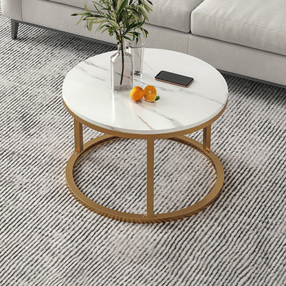 Round Coffee Or End Table Glam Drum Coffee Table in Black and White 20"L x 20"W x 15"H Gold White Clearhalo 'Coffee & Accent Tables' 'Coffee Tables' 'coffee_tables' 'furn' 'furn_coffee_tables' 'Furniture' 'Living Room Furniture' 6673074