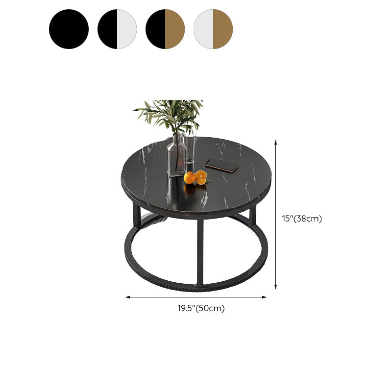 Round Coffee Or End Table Glam Drum Coffee Table in Black and White Clearhalo 'Coffee & Accent Tables' 'Coffee Tables' 'coffee_tables' 'furn' 'furn_coffee_tables' 'Furniture' 'Living Room Furniture' 6673078