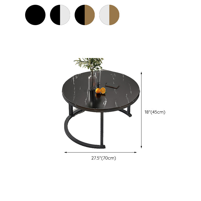 Round Coffee Or End Table Glam Drum Coffee Table in Black and White Clearhalo 'Coffee & Accent Tables' 'Coffee Tables' 'coffee_tables' 'furn' 'furn_coffee_tables' 'Furniture' 'Living Room Furniture' 6673080