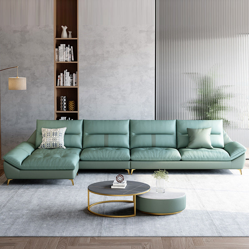 70" Wide Contemporary Sectional Sofa Leather Modular Sectional Clearhalo 'furn' 'furn_sectionals' 'Furniture' 'Living Room Furniture' 'Sectionals' 6673160