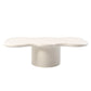 Scandinavian Free Form Coffee Table White Wooden Cocktail Table with 4 Legs 47"L x 24"W x 16"H Pedestal Clearhalo 'Coffee & Accent Tables' 'Coffee Tables' 'coffee_tables' 'furn' 'furn_coffee_tables' 'Furniture' 'Living Room Furniture' 6673360