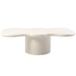 Scandinavian Free Form Coffee Table White Wooden Cocktail Table with 4 Legs 55"L x 27.5"W x 16"H Pedestal Clearhalo 'Coffee & Accent Tables' 'Coffee Tables' 'coffee_tables' 'furn' 'furn_coffee_tables' 'Furniture' 'Living Room Furniture' 6673362