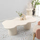 Scandinavian Free Form Coffee Table White Wooden Cocktail Table with 4 Legs Clearhalo 'Coffee & Accent Tables' 'Coffee Tables' 'coffee_tables' 'furn' 'furn_coffee_tables' 'Furniture' 'Living Room Furniture' 6673366