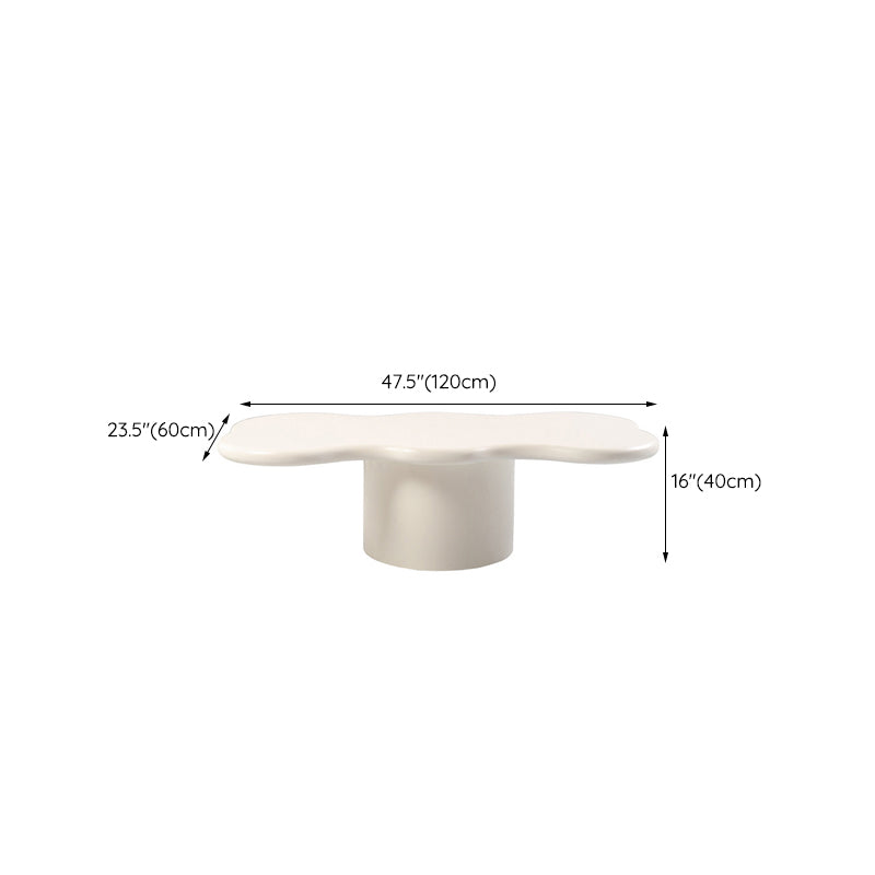 Scandinavian Free Form Coffee Table White Wooden Cocktail Table with 4 Legs Clearhalo 'Coffee & Accent Tables' 'Coffee Tables' 'coffee_tables' 'furn' 'furn_coffee_tables' 'Furniture' 'Living Room Furniture' 6673369