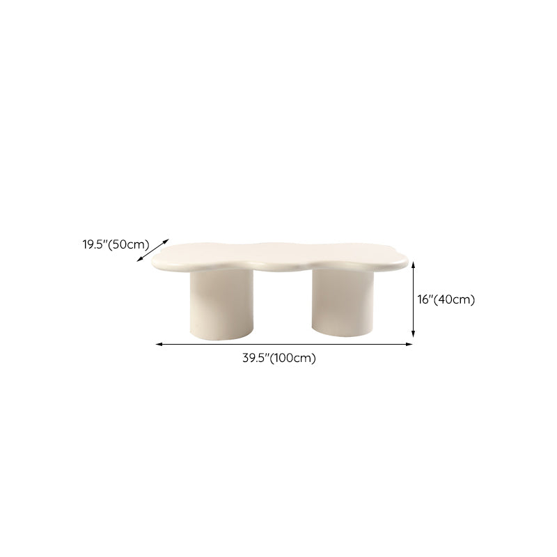 Scandinavian Free Form Coffee Table White Wooden Cocktail Table with 4 Legs Clearhalo 'Coffee & Accent Tables' 'Coffee Tables' 'coffee_tables' 'furn' 'furn_coffee_tables' 'Furniture' 'Living Room Furniture' 6673371