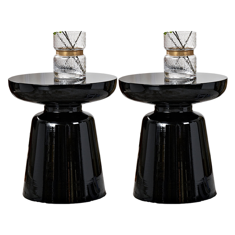 Mid-Century Metal Round End Table Pedestal Sofa Corner Table Black 2 Clearhalo 'Coffee & Accent Tables' 'End & Side Tables' 'end_side_tables' 'furn' 'furn_end_side_tables' 'Furniture' 'Living Room Furniture' 6673549