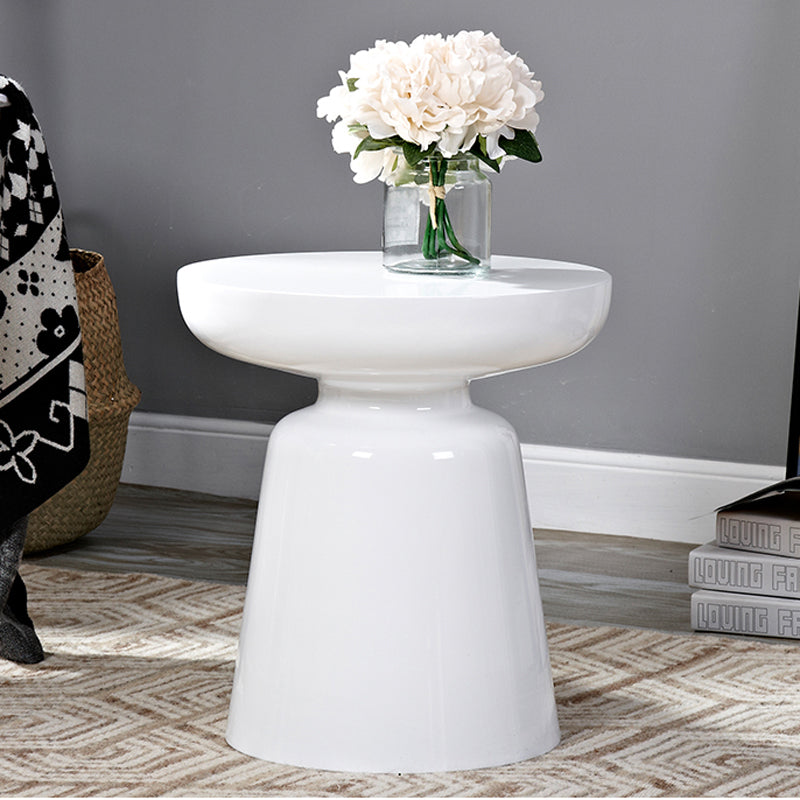 Mid-Century Metal Round End Table Pedestal Sofa Corner Table White 1 Clearhalo 'Coffee & Accent Tables' 'End & Side Tables' 'end_side_tables' 'furn' 'furn_end_side_tables' 'Furniture' 'Living Room Furniture' 6673551