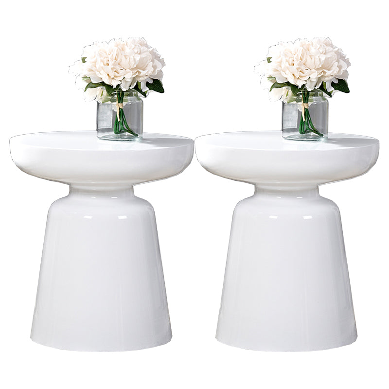 Mid-Century Metal Round End Table Pedestal Sofa Corner Table White 2 Clearhalo 'Coffee & Accent Tables' 'End & Side Tables' 'end_side_tables' 'furn' 'furn_end_side_tables' 'Furniture' 'Living Room Furniture' 6673552