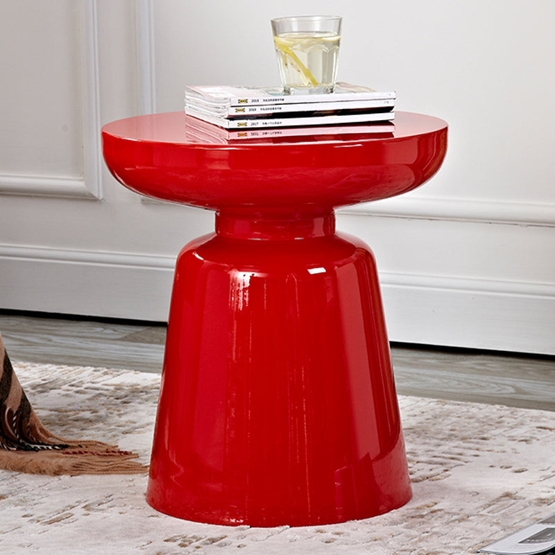 Mid-Century Metal Round End Table Pedestal Sofa Corner Table Red 1 Clearhalo 'Coffee & Accent Tables' 'End & Side Tables' 'end_side_tables' 'furn' 'furn_end_side_tables' 'Furniture' 'Living Room Furniture' 6673555