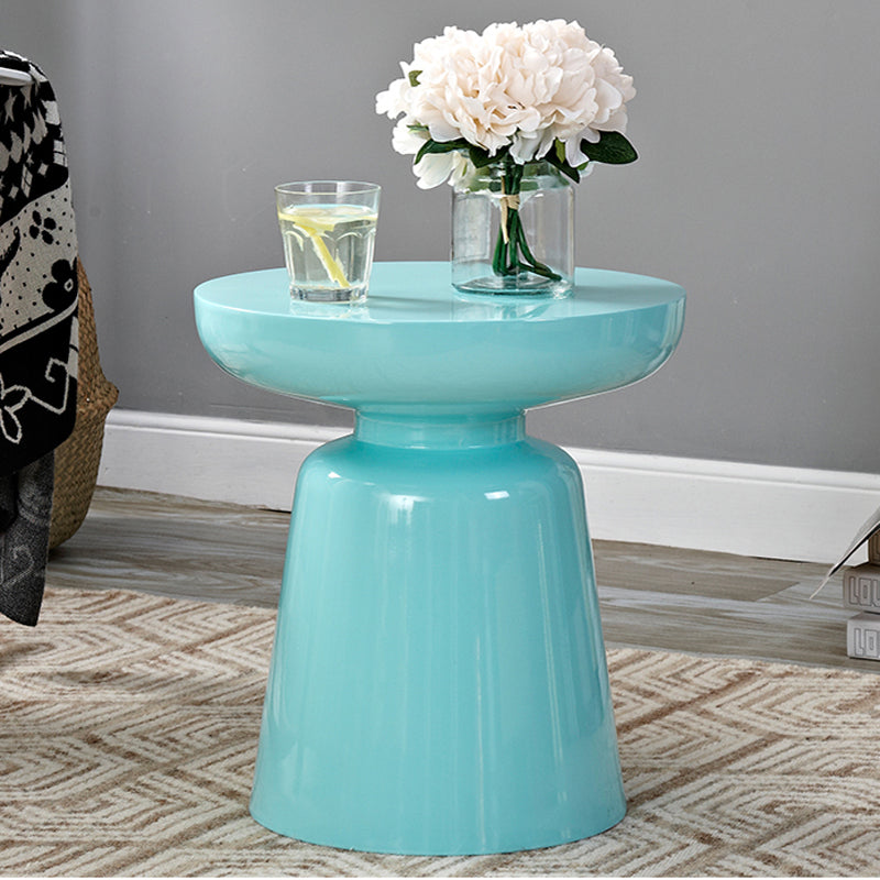 Mid-Century Metal Round End Table Pedestal Sofa Corner Table Sky Blue 1 Clearhalo 'Coffee & Accent Tables' 'End & Side Tables' 'end_side_tables' 'furn' 'furn_end_side_tables' 'Furniture' 'Living Room Furniture' 6673563