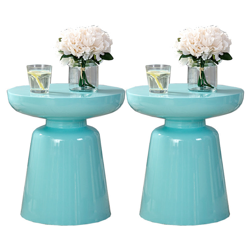 Mid-Century Metal Round End Table Pedestal Sofa Corner Table Sky Blue 2 Clearhalo 'Coffee & Accent Tables' 'End & Side Tables' 'end_side_tables' 'furn' 'furn_end_side_tables' 'Furniture' 'Living Room Furniture' 6673565