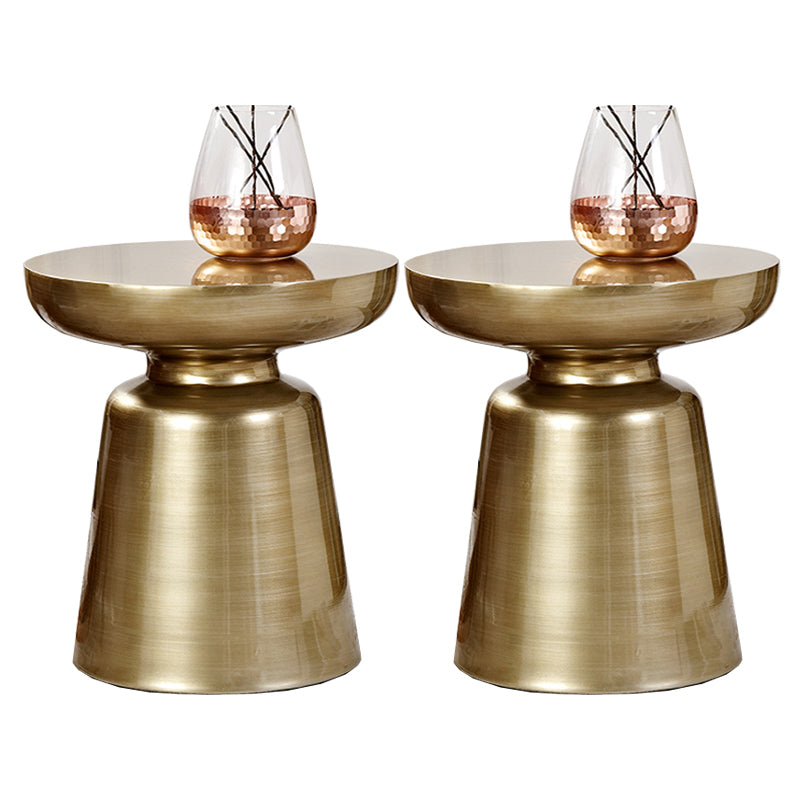 Mid-Century Metal Round End Table Pedestal Sofa Corner Table Bronze 2 Clearhalo 'Coffee & Accent Tables' 'End & Side Tables' 'end_side_tables' 'furn' 'furn_end_side_tables' 'Furniture' 'Living Room Furniture' 6673568