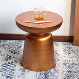 Mid-Century Metal Round End Table Pedestal Sofa Corner Table Clearhalo 'Coffee & Accent Tables' 'End & Side Tables' 'end_side_tables' 'furn' 'furn_end_side_tables' 'Furniture' 'Living Room Furniture' 6673569
