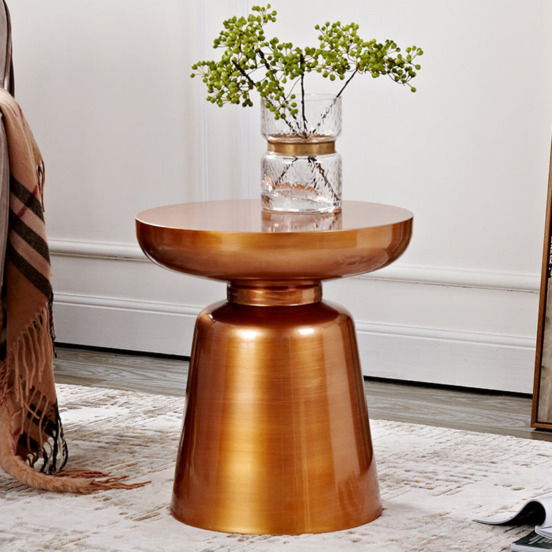 Mid-Century Metal Round End Table Pedestal Sofa Corner Table Copper 1 Clearhalo 'Coffee & Accent Tables' 'End & Side Tables' 'end_side_tables' 'furn' 'furn_end_side_tables' 'Furniture' 'Living Room Furniture' 6673570