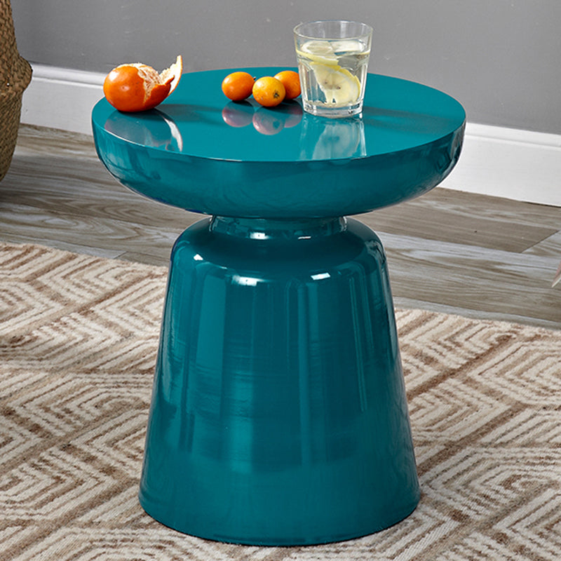 Mid-Century Metal Round End Table Pedestal Sofa Corner Table Lake Blue 1 Clearhalo 'Coffee & Accent Tables' 'End & Side Tables' 'end_side_tables' 'furn' 'furn_end_side_tables' 'Furniture' 'Living Room Furniture' 6673574