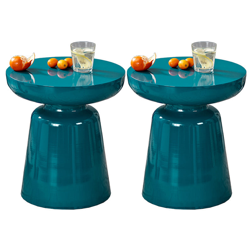 Mid-Century Metal Round End Table Pedestal Sofa Corner Table Lake Blue 2 Clearhalo 'Coffee & Accent Tables' 'End & Side Tables' 'end_side_tables' 'furn' 'furn_end_side_tables' 'Furniture' 'Living Room Furniture' 6673576
