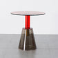 Contemporary Glass Pedestal Round Living Room Glass Top Side Table Red Gray 1 Clearhalo 'Coffee & Accent Tables' 'End & Side Tables' 'end_side_tables' 'furn' 'furn_end_side_tables' 'Furniture' 'Living Room Furniture' 6673583