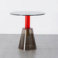 Contemporary Glass Pedestal Round Living Room Glass Top Side Table Gray-Red Gray 1 Clearhalo 'Coffee & Accent Tables' 'End & Side Tables' 'end_side_tables' 'furn' 'furn_end_side_tables' 'Furniture' 'Living Room Furniture' 6673586