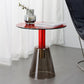 Contemporary Glass Pedestal Round Living Room Glass Top Side Table Clearhalo 'Coffee & Accent Tables' 'End & Side Tables' 'end_side_tables' 'furn' 'furn_end_side_tables' 'Furniture' 'Living Room Furniture' 6673587